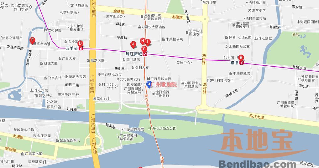 专题地图 标志建筑 > 广州歌剧院地图图片