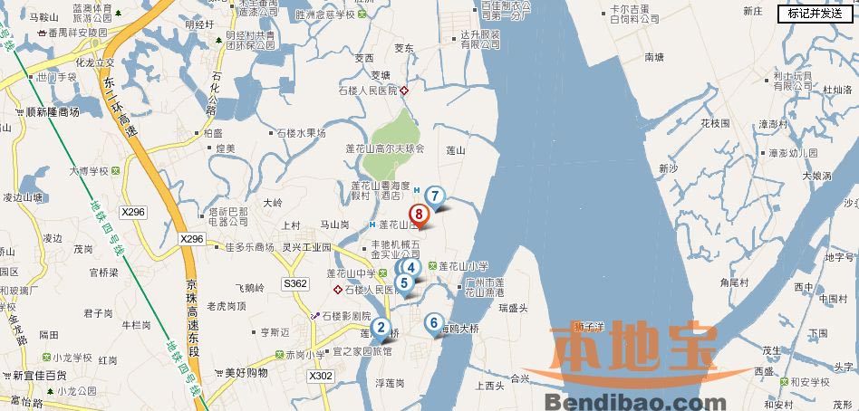 广州番禺莲花山地图图片