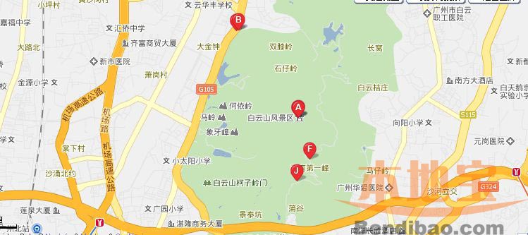 广州白云山风景区地图