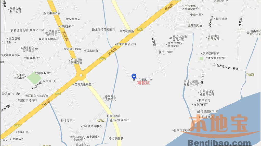 广东番禺中学南校区地图 - 广州本地宝交通频道图片